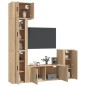 Set di Mobili Porta TV 5 pz Rovere Sonoma in Legno Multistrato Set di Mobili Porta TV 5 pz Rovere Sonoma in Legno Multistrato