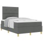 vidaXL Letto a molle con materasso grigio scuro in tessuto, doppio e compatto