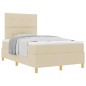 vidaXL Letto Box Spring Con Materasso Panna Matrimoniale Piccola Tessuto