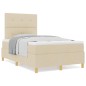 vidaXL Letto Box Spring Con Materasso Panna Matrimoniale Piccola Tessuto