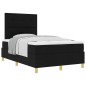 vidaXL Letto con box spring e materasso nero 120x200 cm tessuto