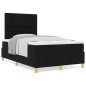 vidaXL Letto con box spring e materasso nero 120x200 cm tessuto