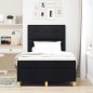 vidaXL Letto con box spring e materasso nero 120x200 cm tessuto