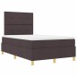 vidaXL Letto con Rete con Materasso Marrone Scuro 120x200 cm Tessuto vidaXL Letto con Rete con Materasso Marrone Scuro 120x200 cm Tessuto