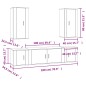 Set di Mobili Porta TV 5 pz Bianco Lucido in Legno Multistrato Set di Mobili Porta TV 5 pz Bianco Lucido in Legno Multistrato