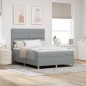 vidaXL Letto con rete e materasso grigio chiaro 140x200 cm tessuto