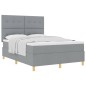 vidaXL Letto con rete e materasso grigio chiaro 140x200 cm tessuto