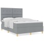 vidaXL Letto con rete e materasso grigio chiaro 140x200 cm tessuto