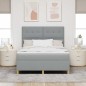 vidaXL Letto con rete e materasso grigio chiaro 140x200 cm tessuto