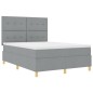 vidaXL Letto con rete e materasso grigio chiaro 140x200 cm tessuto