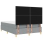 vidaXL Letto con rete e materasso grigio chiaro 140x200 cm tessuto
