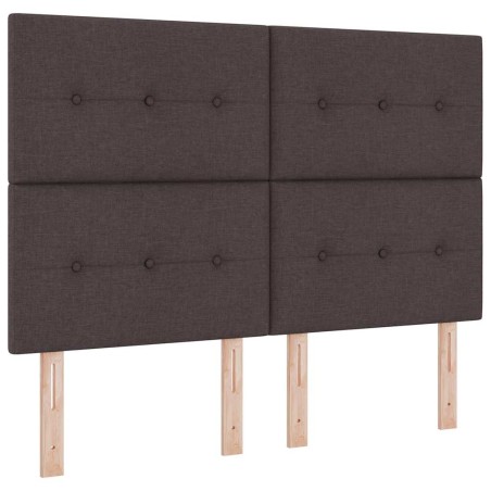 vidaXL Letto con Box Spring e Materasso Marrone Scuro 140x200 cm Tessuto