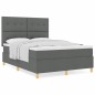 vidaXL Letto con boxspring e materasso grigio scuro 160x200 cm in tessuto