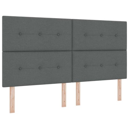 vidaXL Letto a Molle con Materasso Grigio Scuro Super King Tessuto