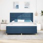 vidaXL Letto a Molle con Materasso Blu Super King in Tessuto