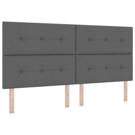 vidaXL Letto a Molla e Materasso Grigio Scuro 200x200 cm in Tessuto