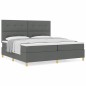vidaXL Letto a Molla e Materasso Grigio Scuro 200x200 cm in Tessuto