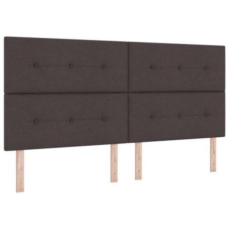 vidaXL Letto con Box Spring Marrone Scuro 200x200 cm Tessuto