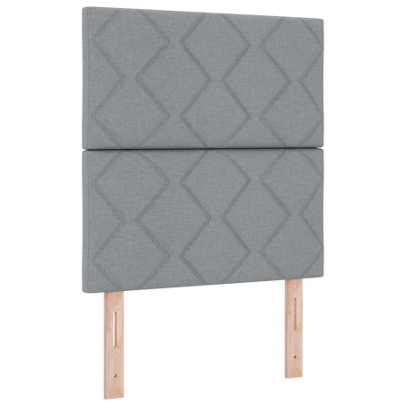 vidaXL Letto box spring con materasso grigio chiaro 80x200 cm in tessuto