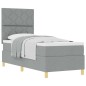 vidaXL Letto box spring con materasso grigio chiaro 80x200 cm in tessuto
