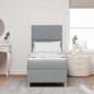 vidaXL Letto box spring con materasso grigio chiaro 80x200 cm in tessuto