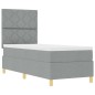 vidaXL Letto box spring con materasso grigio chiaro 80x200 cm in tessuto