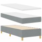 vidaXL Letto box spring con materasso grigio chiaro 80x200 cm in tessuto