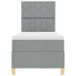vidaXL Letto box spring con materasso grigio chiaro 80x200 cm in tessuto