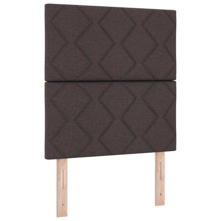 vidaXL Letto con rete a molla e materasso Marrone scuro 80x200 cm Tessuto