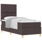 vidaXL Letto con rete a molla e materasso Marrone scuro 80x200 cm Tessuto vidaXL Letto con rete a molla e materasso Marrone scuro 80x200 cm Tessuto