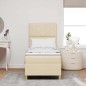 vidaXL Letto a rete con Materasso Panna 80x200 cm in Tessuto vidaXL Letto a rete con Materasso Panna 80x200 cm in Tessuto