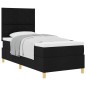 vidaXL Letto box spring con materasso nero singolo in tessuto