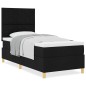 vidaXL Letto box spring con materasso nero singolo in tessuto