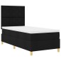 vidaXL Letto box spring con materasso nero singolo in tessuto