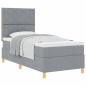 vidaXL Letto a Box Spring Grigio Chiaro 90x200 cm con Materasso vidaXL Letto a Box Spring Grigio Chiaro 90x200 cm con Materasso