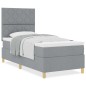vidaXL Letto a Box Spring Grigio Chiaro 90x200 cm con Materasso vidaXL Letto a Box Spring Grigio Chiaro 90x200 cm con Materasso