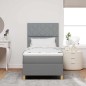 vidaXL Letto a Box Spring Grigio Chiaro 90x200 cm con Materasso vidaXL Letto a Box Spring Grigio Chiaro 90x200 cm con Materasso