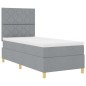 vidaXL Letto a Box Spring Grigio Chiaro 90x200 cm con Materasso vidaXL Letto a Box Spring Grigio Chiaro 90x200 cm con Materasso