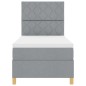 vidaXL Letto a Box Spring Grigio Chiaro 90x200 cm con Materasso vidaXL Letto a Box Spring Grigio Chiaro 90x200 cm con Materasso
