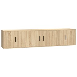 Set di Mobili Porta TV 3 pz Rovere Sonoma in Legno Multistrato
