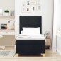 vidaXL Letto con Rete a Molle e Materasso Nero 90x200 cm in Tessuto