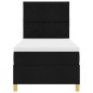 vidaXL Letto con Rete a Molle e Materasso Nero 90x200 cm in Tessuto