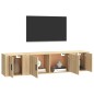 Set di Mobili Porta TV 3 pz Rovere Sonoma in Legno Multistrato Set di Mobili Porta TV 3 pz Rovere Sonoma in Legno Multistrato