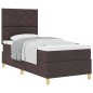vidaXL Letto a box spring con materasso marrone scuro 90 x 200 cm vidaXL Letto a box spring con materasso marrone scuro 90 x 200 cm