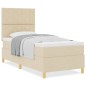 vidaXL Letto a molle con materasso panna 90x200 cm tessuto vidaXL Letto a molle con materasso panna 90x200 cm tessuto