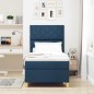 vidaXL Letto con Box Spring Blu 90x200 cm Tessuto vidaXL Letto con Box Spring Blu 90x200 cm Tessuto