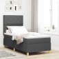 vidaXL Letto a Rete con Materasso Grigio Scuro 100x200 cm Tessuto vidaXL Letto a Rete con Materasso Grigio Scuro 100x200 cm Tessuto