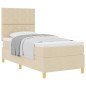 vidaXL Letto con rete a molle Panna 100x200 cm Tessuto vidaXL Letto con rete a molle Panna 100x200 cm Tessuto