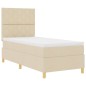 vidaXL Letto con rete a molle Panna 100x200 cm Tessuto vidaXL Letto con rete a molle Panna 100x200 cm Tessuto