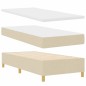 vidaXL Letto con rete a molle Panna 100x200 cm Tessuto vidaXL Letto con rete a molle Panna 100x200 cm Tessuto